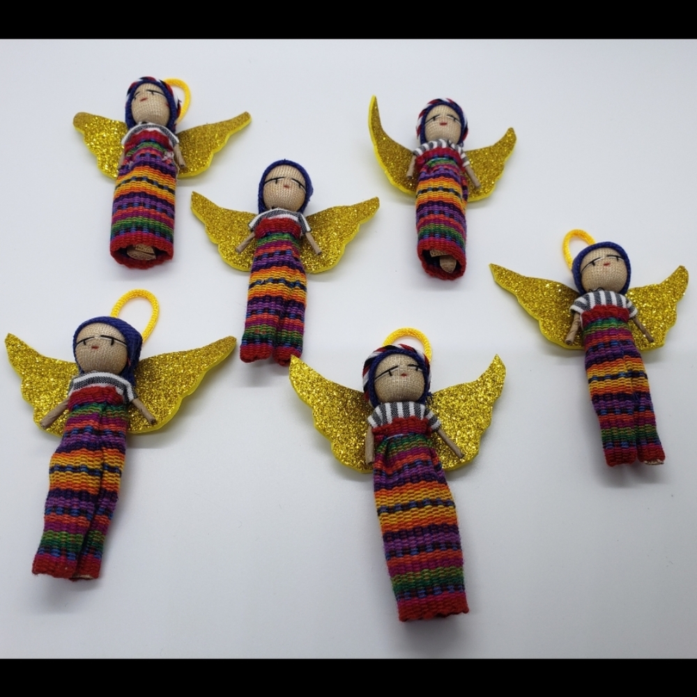 Guatemalan Worry Doll Ornaments|Angel Worry Dolls